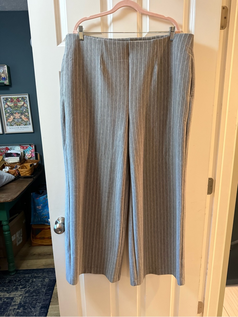 Lane Bryant Gray Pinstripe Dress Pants
